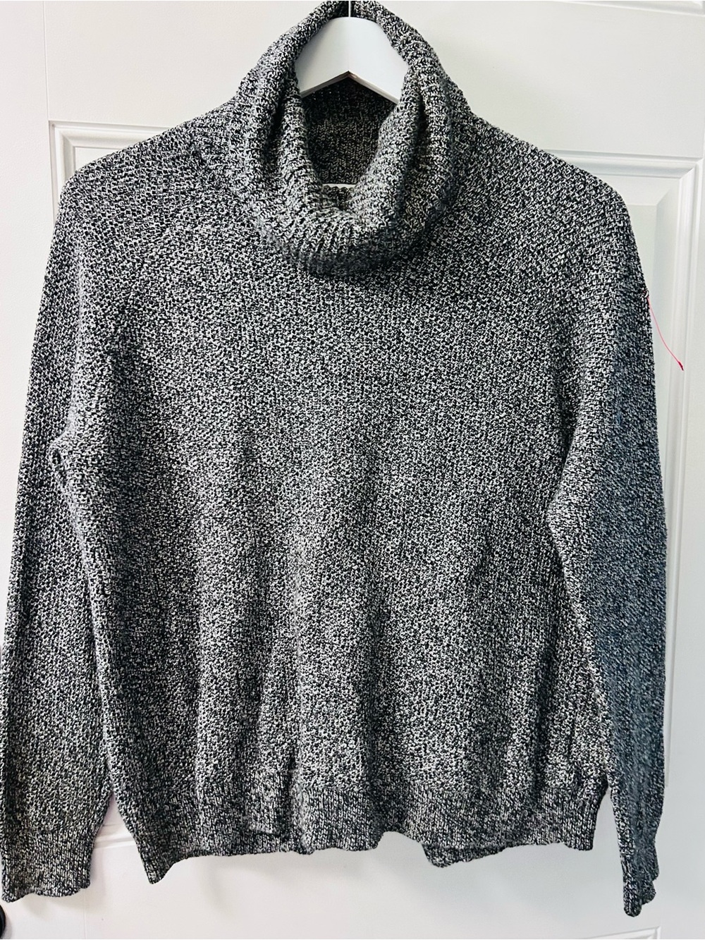 Madewell Black & White Marled Turtleneck Sweater